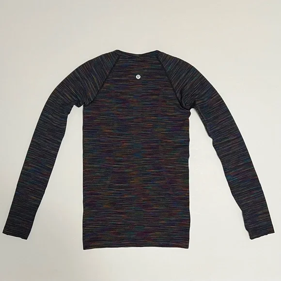 Lululemon Swiftly Tech Long Sleeve 2.0 Black/Rainbow Multi 4/Extra Small Run Top - Picture 8 of 15